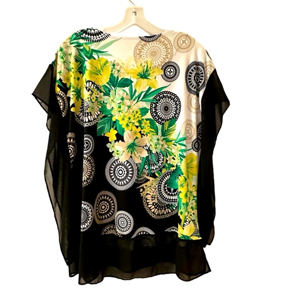 Women’s JM Collection Yellow & Green Floral Knit Top - Size M - NWT - Picture 6 of 6